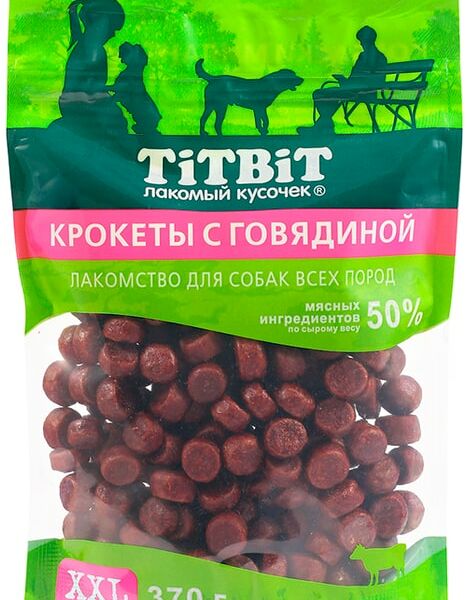 Лакомство для собак TiTBiT Крокеты с говядиной 370г