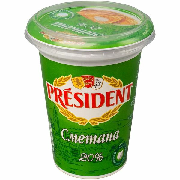 Сметана President 20%