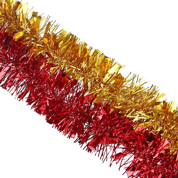 Мишура Сноубум норка крупная 7х200 см, в ассортименте 2 цвета: красный, золотой, 1 шт