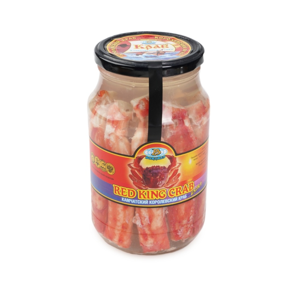 

Мясо камчатского краба натуральное в собственном соку "Вояджер" 920 г, Россия