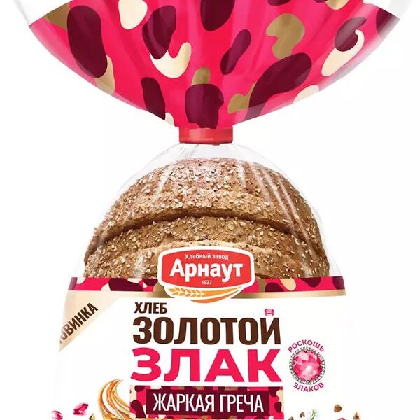 Хлеб Арнаут Золотой Злак с гречневыми хлопьями нарезка