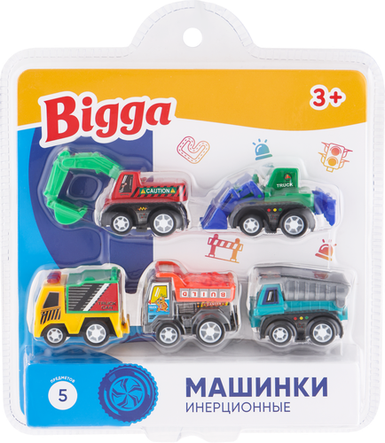 

Набор игровой BIGGA Машинки инерционные, 5шт в ассортименте