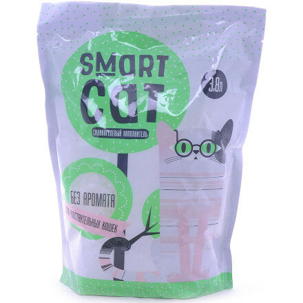 Наполнитель силикагелевый Smart Cat для чувствительных кошек без аромата 3,8 л
