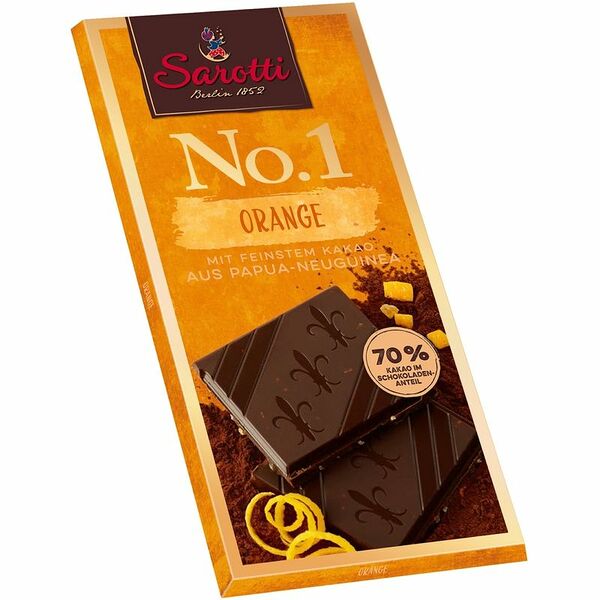 Шоколад Sarotti Горький No.1 с засахаренной цедрой апельсина 70% 100г