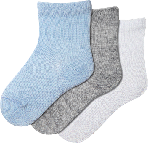 

Носки для мальчика LITTLE TIMES р. 6–14, белые, голубые, серый меланж, Арт. LT-3-BL, 3пары