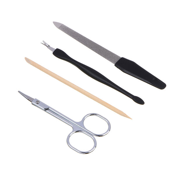 Юниlook набор маникюрный 4 пр. (пилка металлическая, ножницы, палочка для маникюра, триммер) арт.12