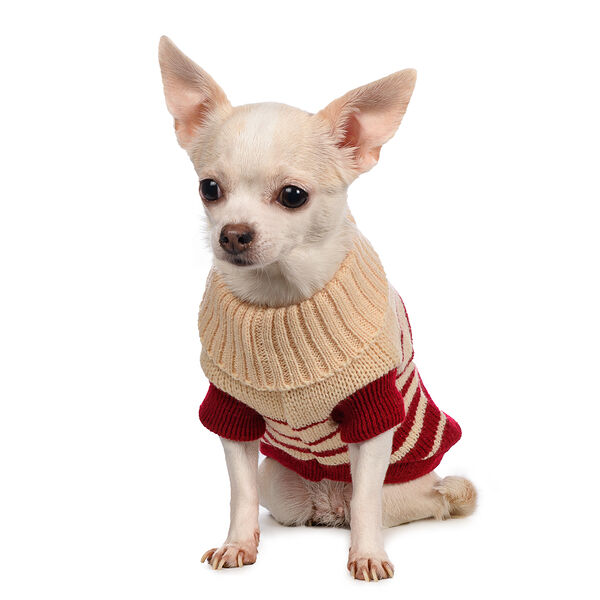 Свитер с люрексом для собак 30см M малиновый (унисекс)