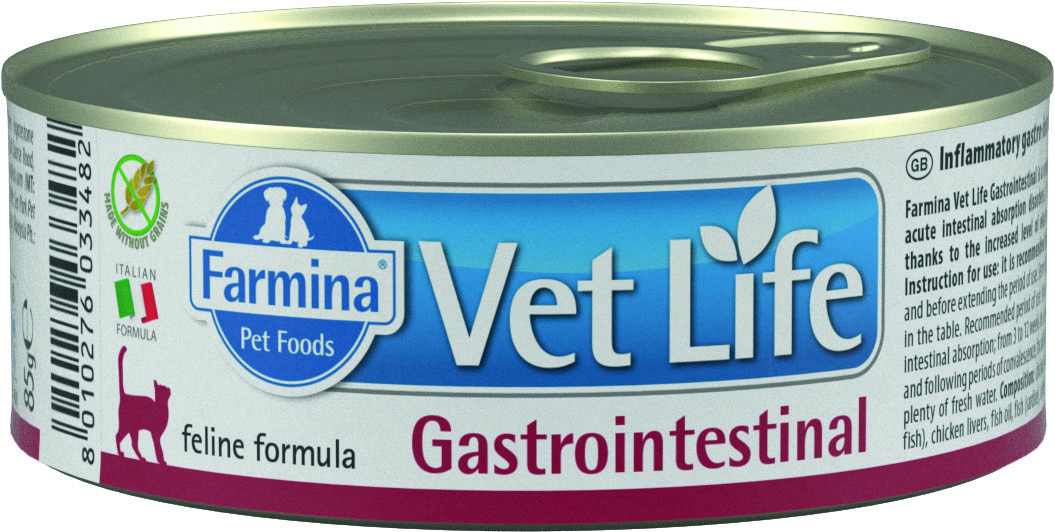 

Корм для кошек Farmina Vet Life Gastrointestinal при заболеваниях ЖКТ, паштет 85 г