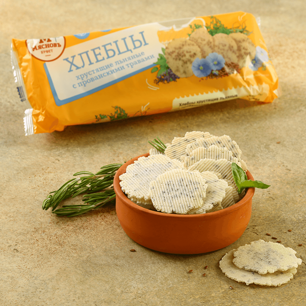 Хлебцы хрустящие льняные с прованскими травами МясновЪ Буфет