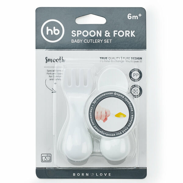Набор столовых приборов детский: ложка и вилка, 2 шт ТМ Happy Baby (Хеппи Беби)