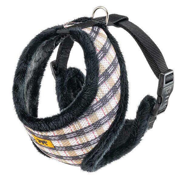 Шлейка с мехом для собак средних и крупных пород Nikita Fur L, 36 см, 49-68 см, 20 мм, клетка