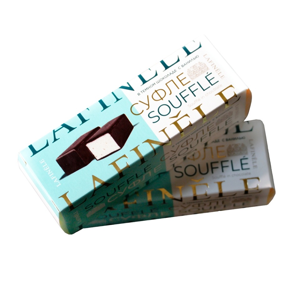 

Суфле сливочное Lafinele с ванилью в темном швейцарском шоколаде м.д.ж. 25,6% 40 г