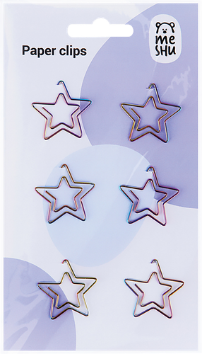 

Скрепки Meshu Stars фигурные, 2,5см, Арт. MS_41585, 6шт