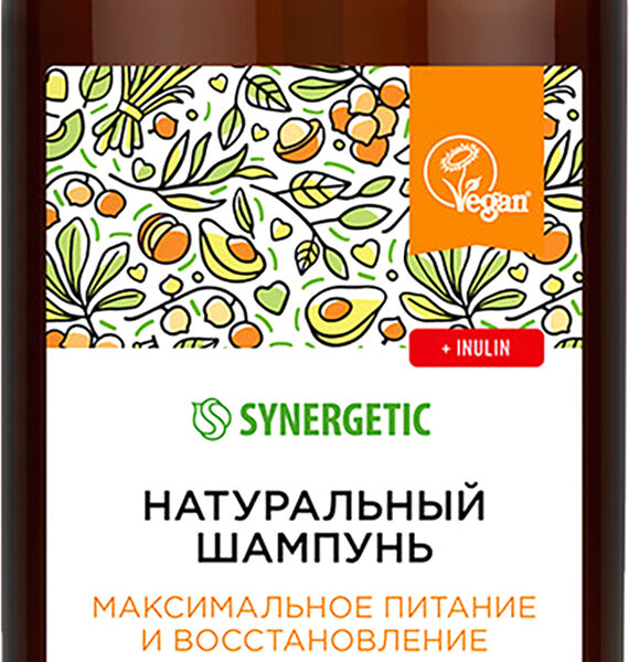 Шампунь для волос Synergetic бессульфатный Питание и восстановление, 400 мл