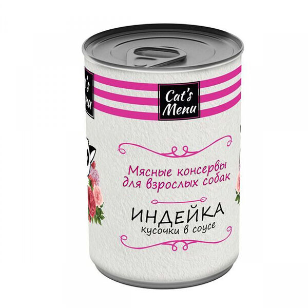 Влажный корм для собак Dog`s Menu кусочки с индейкой в соусе, 340 г