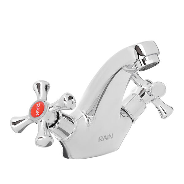 Rain смеситель для раковины нефрит, керам. кран-буксы 1/2, шпилька, латунь, хром