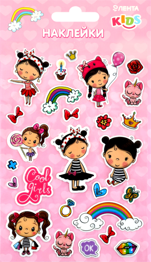 

Набор наклеек ЛЕНТА KIDS объемных Girl 10×15см