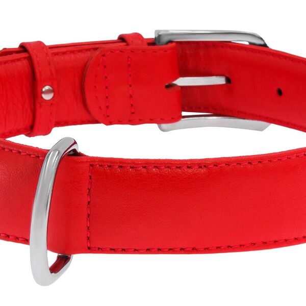 Ошейник Collar Waudog Glamour кожаный 27-36 см красный