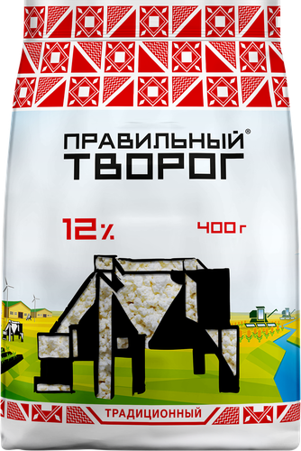 

Творог ПРАВИЛЬНЫЙ ТВОРОГ 12%, без змж, 400г