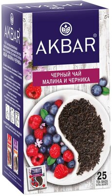 Чай чёрный малина и черника 25х1,5 г ТМ Akbar (Акбар)