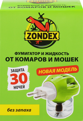 Набор ZONDEX Фумигатор + жидкость от комаров 30 ночей, 30мл
