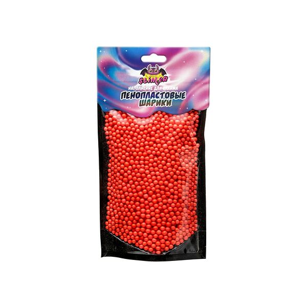 Наполнение для слайма Slime Лаборатория Пенопластовые шарики красные