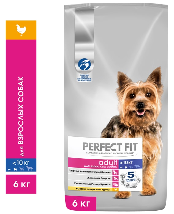 

Сухой корм Perfect Fit для собак мелких и миниатюрных пород старше года, с курицей, 6 кг