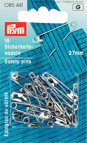 085441 Булавки английские (сталь) 0 серебр.цв. 27 мм Prym