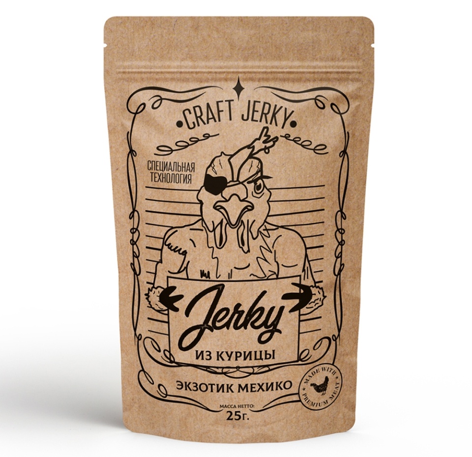 

Снеки мясные «Экзотик Мехико» из курицы, Craft Jerky, 25 г, Россия