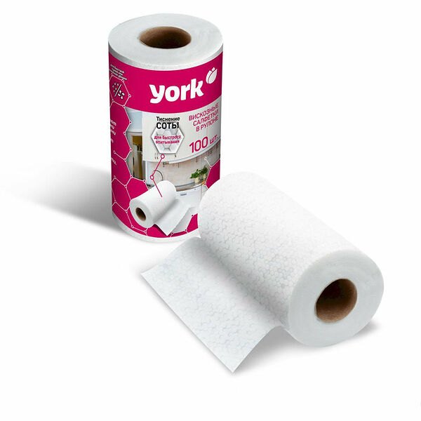 Салфетка вискозная York 25х22.5 см 100 шт