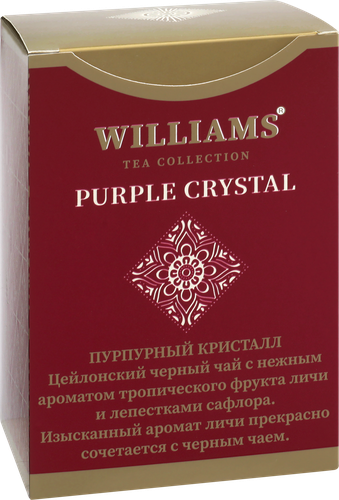 

Чай черный WILLIAMS Purple Crystal байховый листовой с лепестками календулы и ароматом тропических фруктов, листовой, 100г