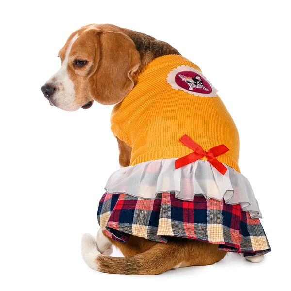 Платье-свитер для кошек и собак 2XL желтый (унисекс)