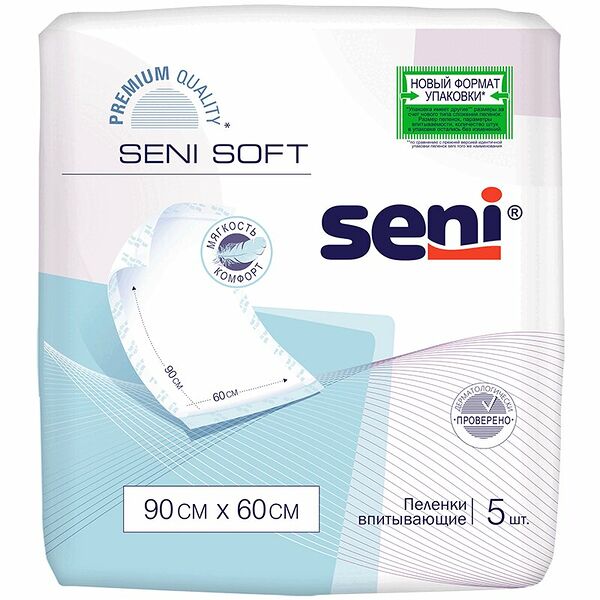 Пеленки Seni Soft впитывающие 90 x 60 cм 5 шт