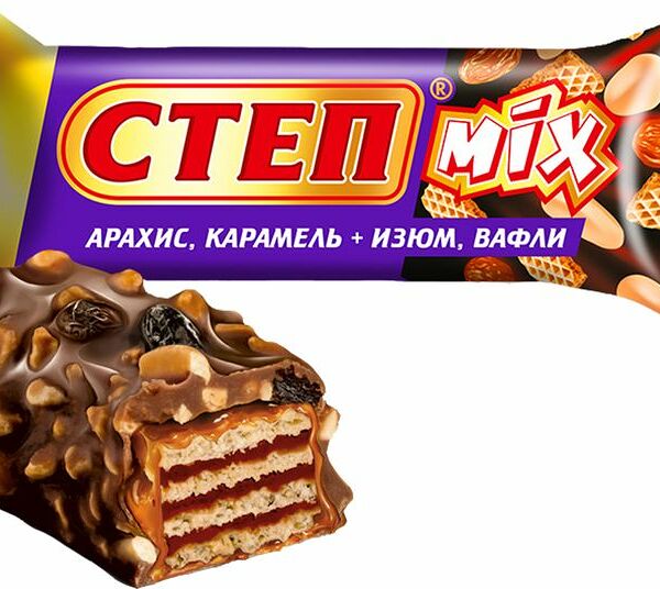Конфеты Степ Mix вафельные глазированные, вес