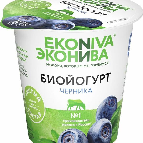 Биойогурт Эконива с черникой 2,8%