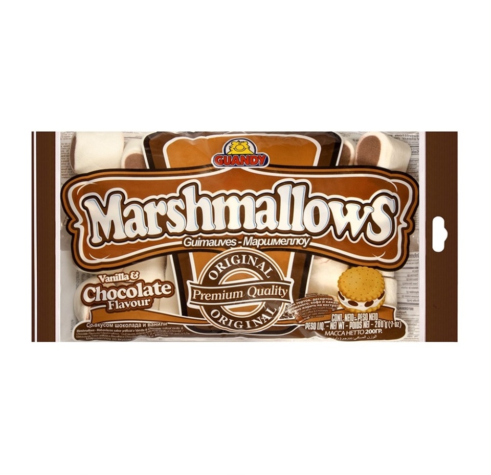 

Маршмеллоу Guandy Premium Vanilla Chocolate шоколад и ваниль 200 г
