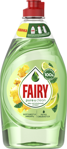 

Средство для мытья посуды Fairy Pure&Clean Бергамот и имбирь 450 мл