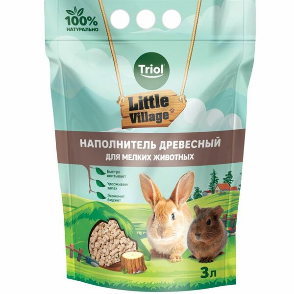 Наполнитель Triol Little Village для мелких животных древесный