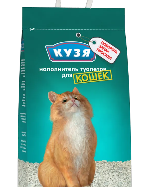 Наполнитель Кузя минеральный впитывающий для кошек 2.8кг