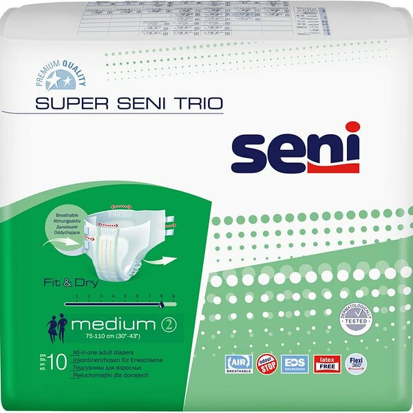 Подгузники Seni Super Trio Medium для взрослых 10шт