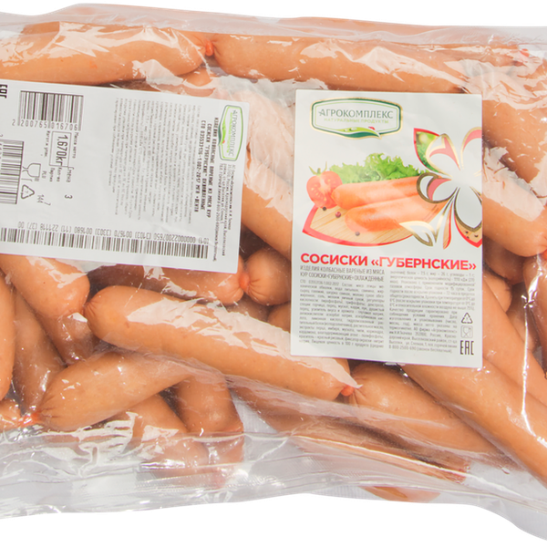 Сосиски АГРОКОМПЛЕКС Губернские вес до 1.4 кг