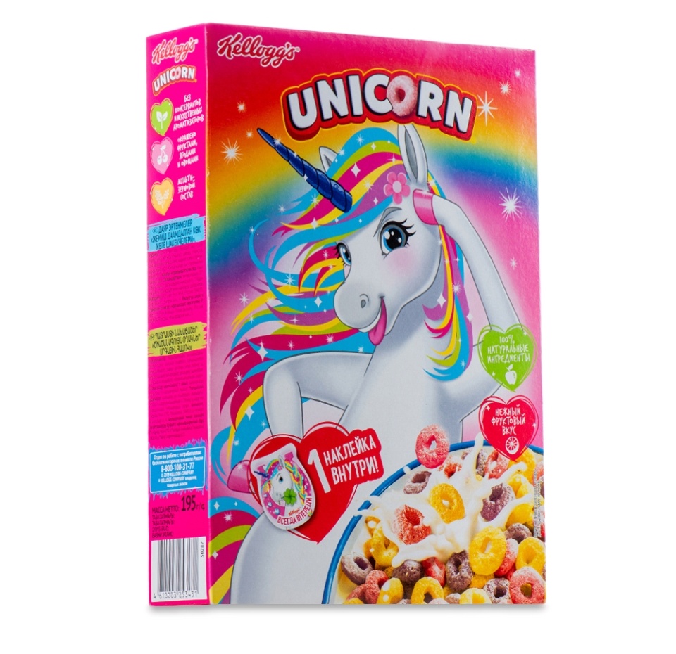 

Готовый завтрак Unicorn Радужные колечки с фруктовым вкусом 195 г