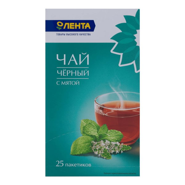 Чай черный ЛЕНТА с мятой, 25пак