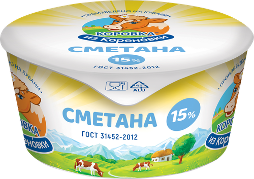 

Сметана Коровка из Кореновки 15% 180 г