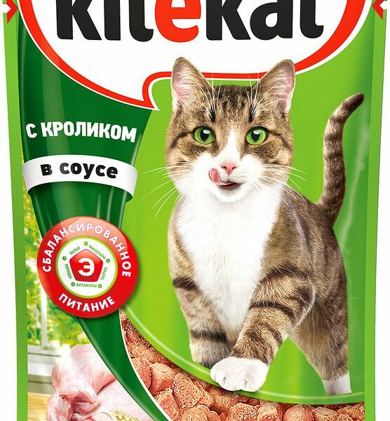 Корм Kitekat с кроликом в соусе для кошек, 85 г