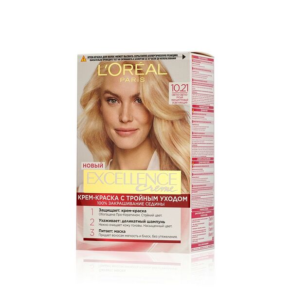 Крем-краска для волос L`Oreal Excellence Creme оттенок 10.21 светло-русый