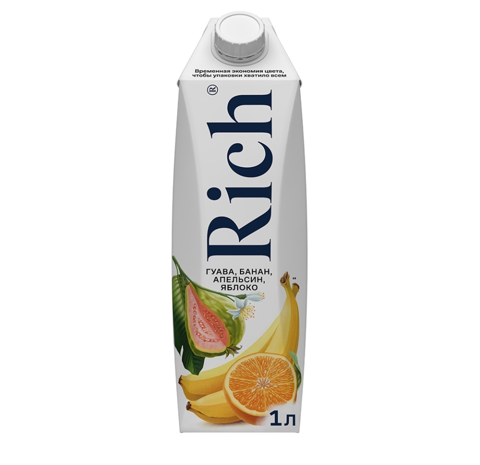 

Нектар Rich из апельсинов, яблок, гуавы и бананов Тропические фрукты, 1л
