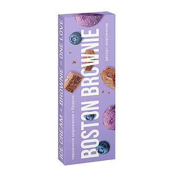Десерт - мороженно Boston Brownie Брауни с черникой и бисквитом 70г, Россия