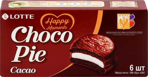 

Печенье Lotte Choco Pie Cacao в глазури 168 г