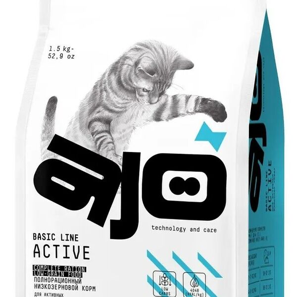 Сухой корм AJO Cat Аctive Курица/Индейка/Рис для кошек 